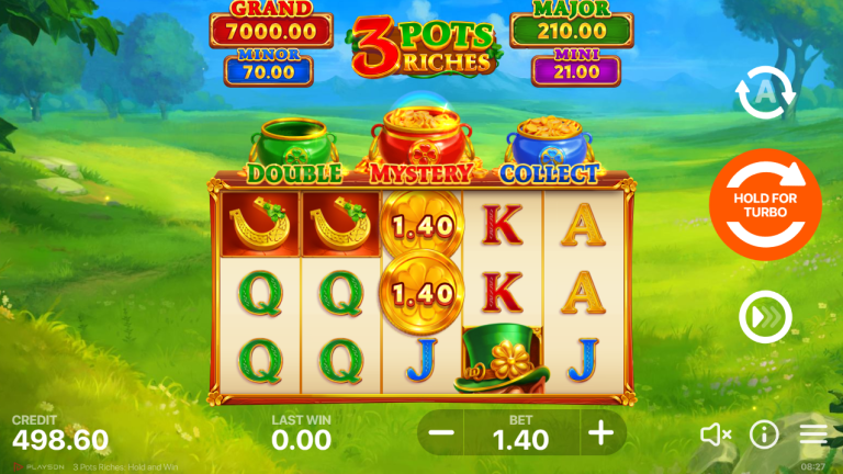 3 Pots Riches features the Hold and Win mechanic and non-progressive prizes