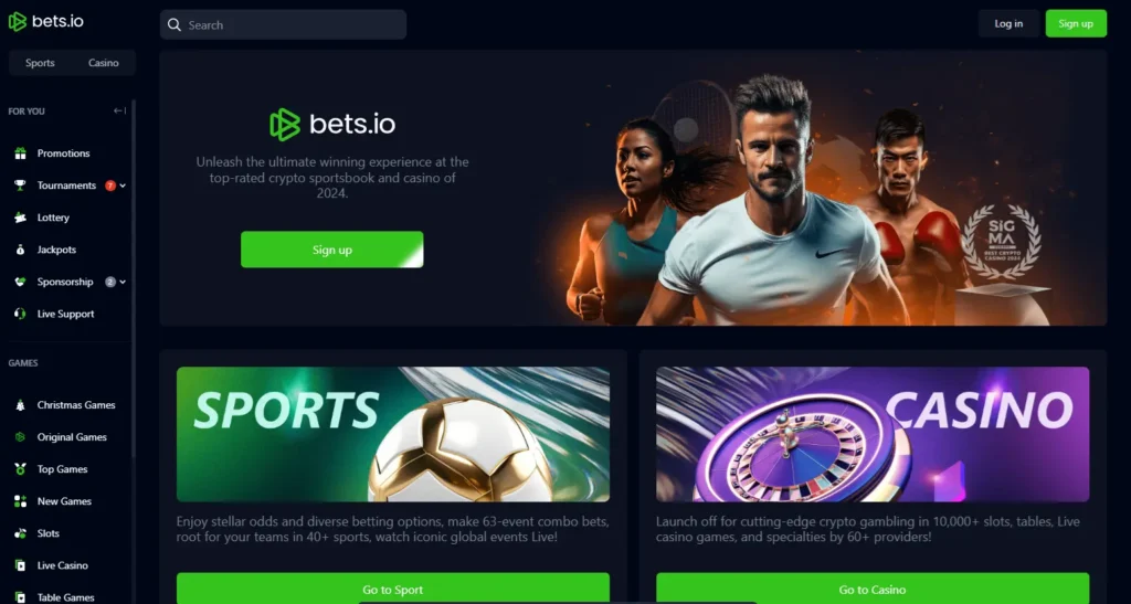 Feel free to bet on live casino, online casino and sports options at Bets.io with a single account.