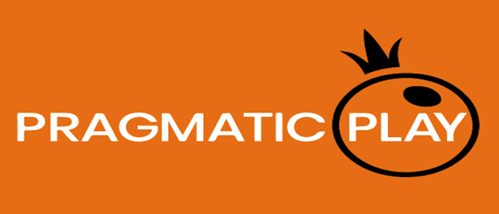 Pragmatic Play logo in white text on an orange background with a black crown symbol