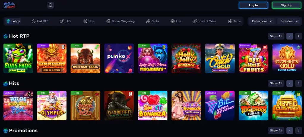 7bit Casino’s design and interface is unquestionably optimised for mobile, live and crypto casino action.