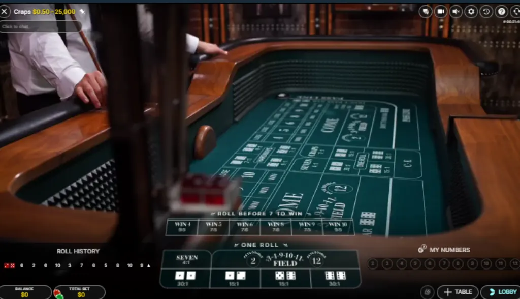 An overview of a craps table featuring various betting options, players engaged in the game, and a dealer overseeing the action. craps tips will help you to win the game. 