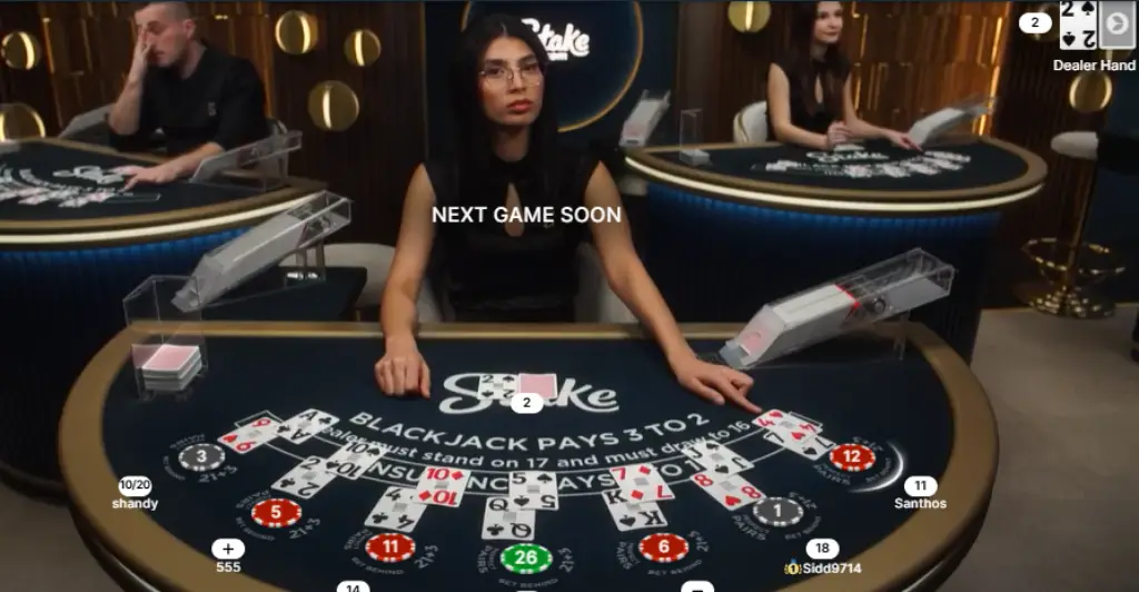 Live Blackjack by Evolution, a premium live dealer game offering real-time gameplay and an authentic casino experience.